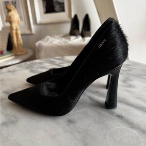 DKNY Black Textured Women's Heels